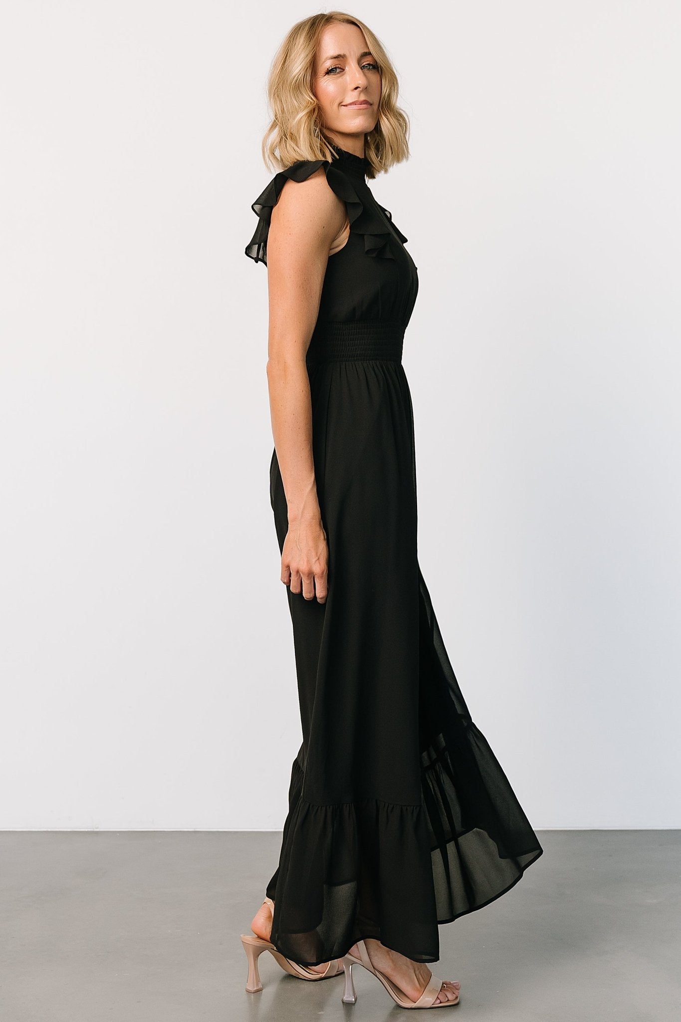 Kearny Ruffle Maxi Dress | Black