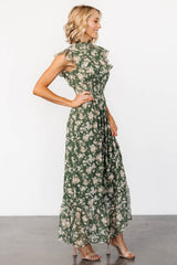 Kearny Ruffle Maxi Dress | Olive Floral