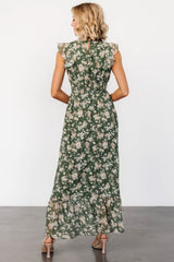 Kearny Ruffle Maxi Dress | Olive Floral