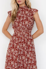 Kearny Ruffle Maxi Dress | Rust Print