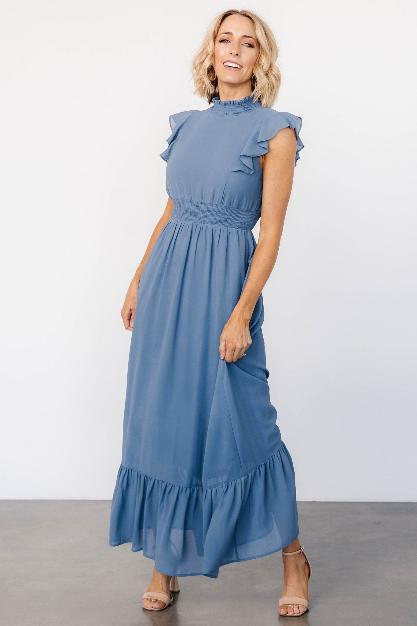 Kearny Ruffle Maxi Dress | Whisper Blue