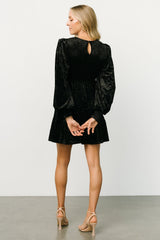 Kele Crushed Velvet Mini Dress | Black