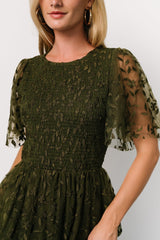 Kendra Embroidered Dress | Olive
