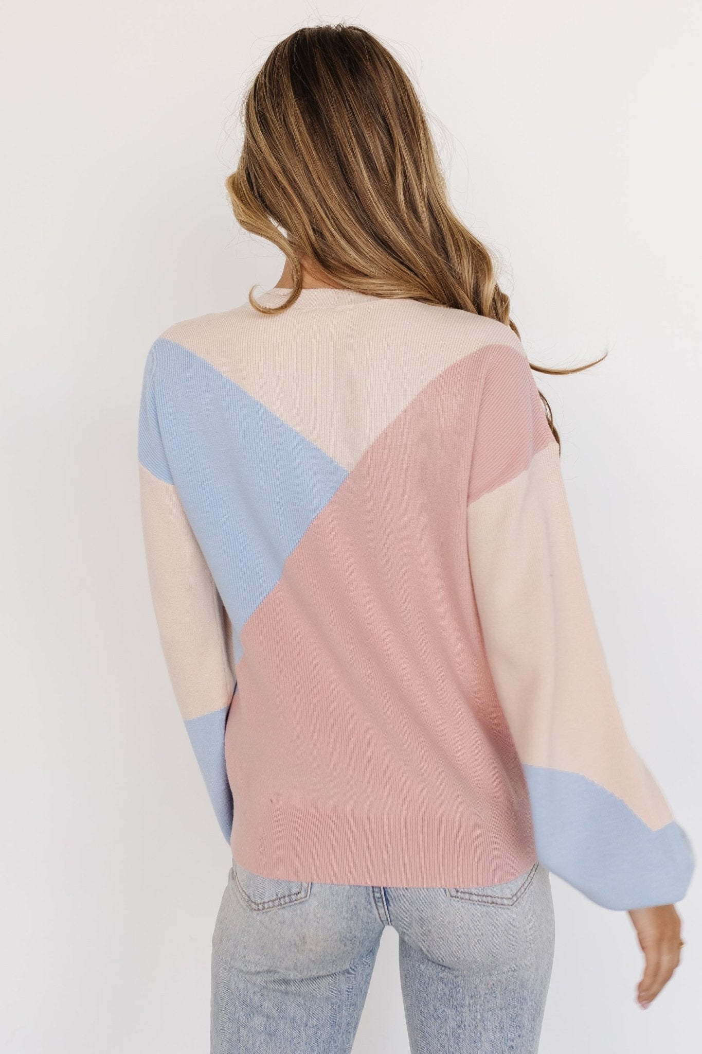 Kendrick Color Block Sweater | Blush Multi