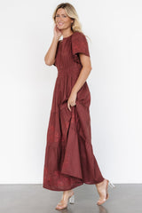 Kennedy Embroidered Maxi Dress | Marsala