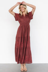 Kennedy Embroidered Maxi Dress | Marsala