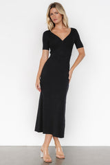 Keren Ribbed Maxi Dress | Black
