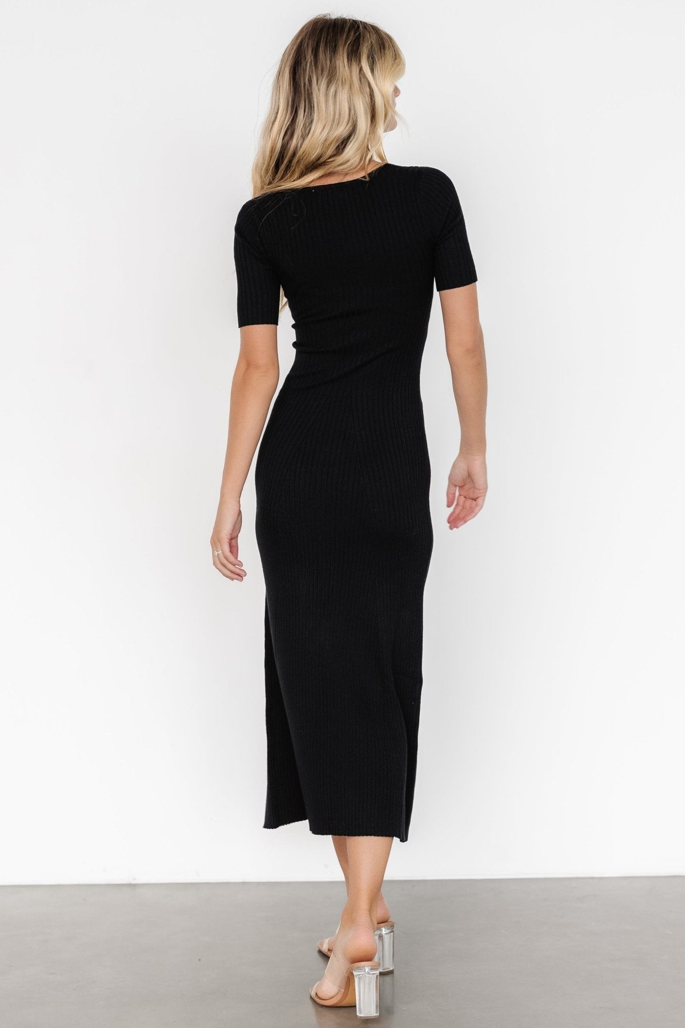 Keren Ribbed Maxi Dress | Black