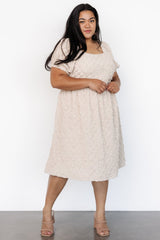 Keri Gathered Dress | Light Taupe