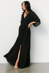 Kia Kimono Maxi Dress | Black