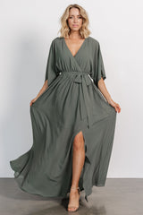Kia Kimono Maxi Dress | Dark Sage