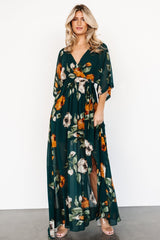 Kia Kimono Maxi Dress | Deep Topaz Floral
