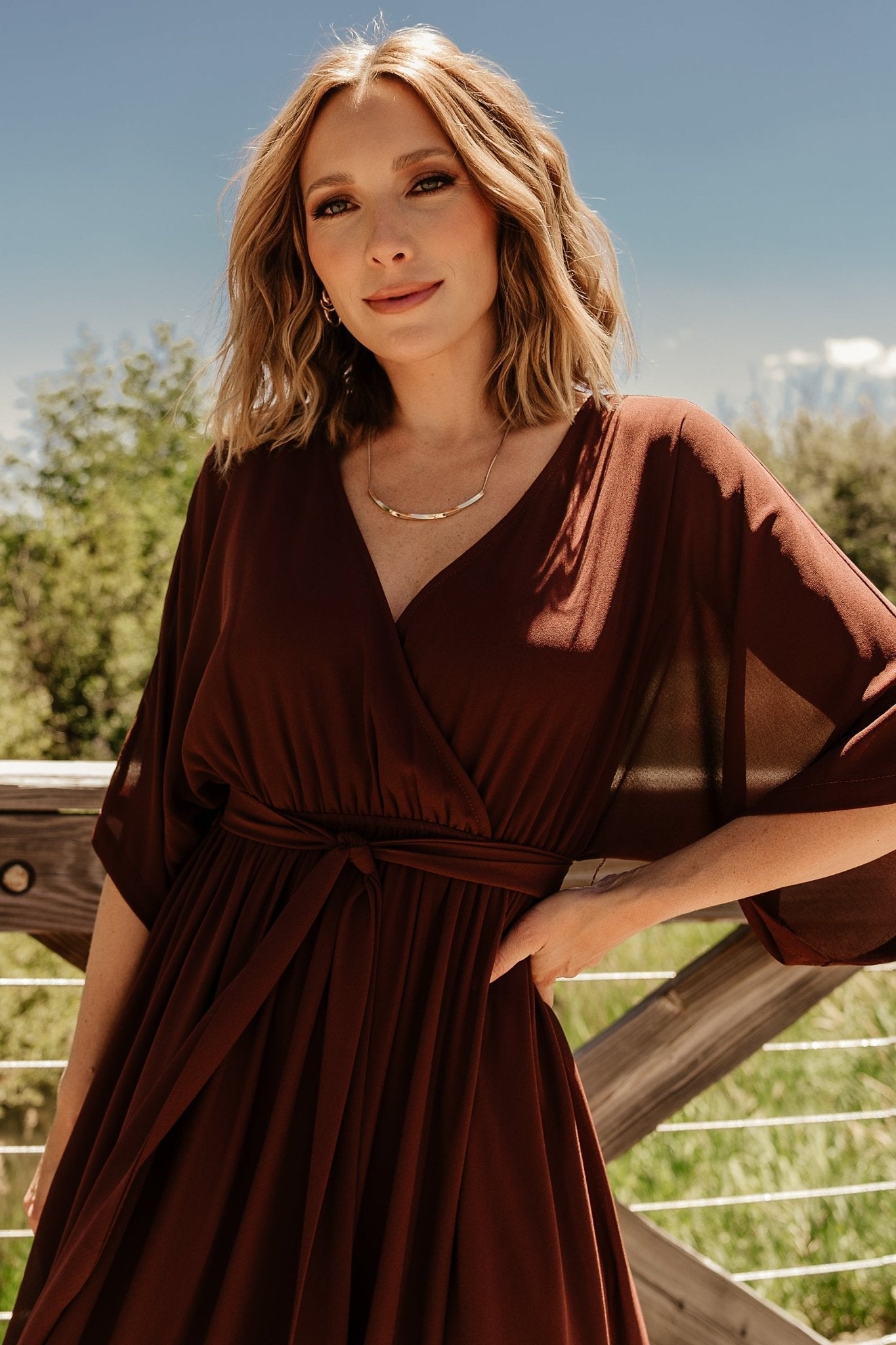 Kia Kimono Maxi Dress | Mahogany