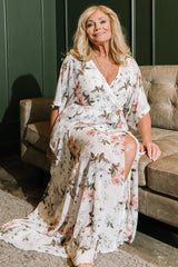 Kia Kimono Maxi Dress | White Floral