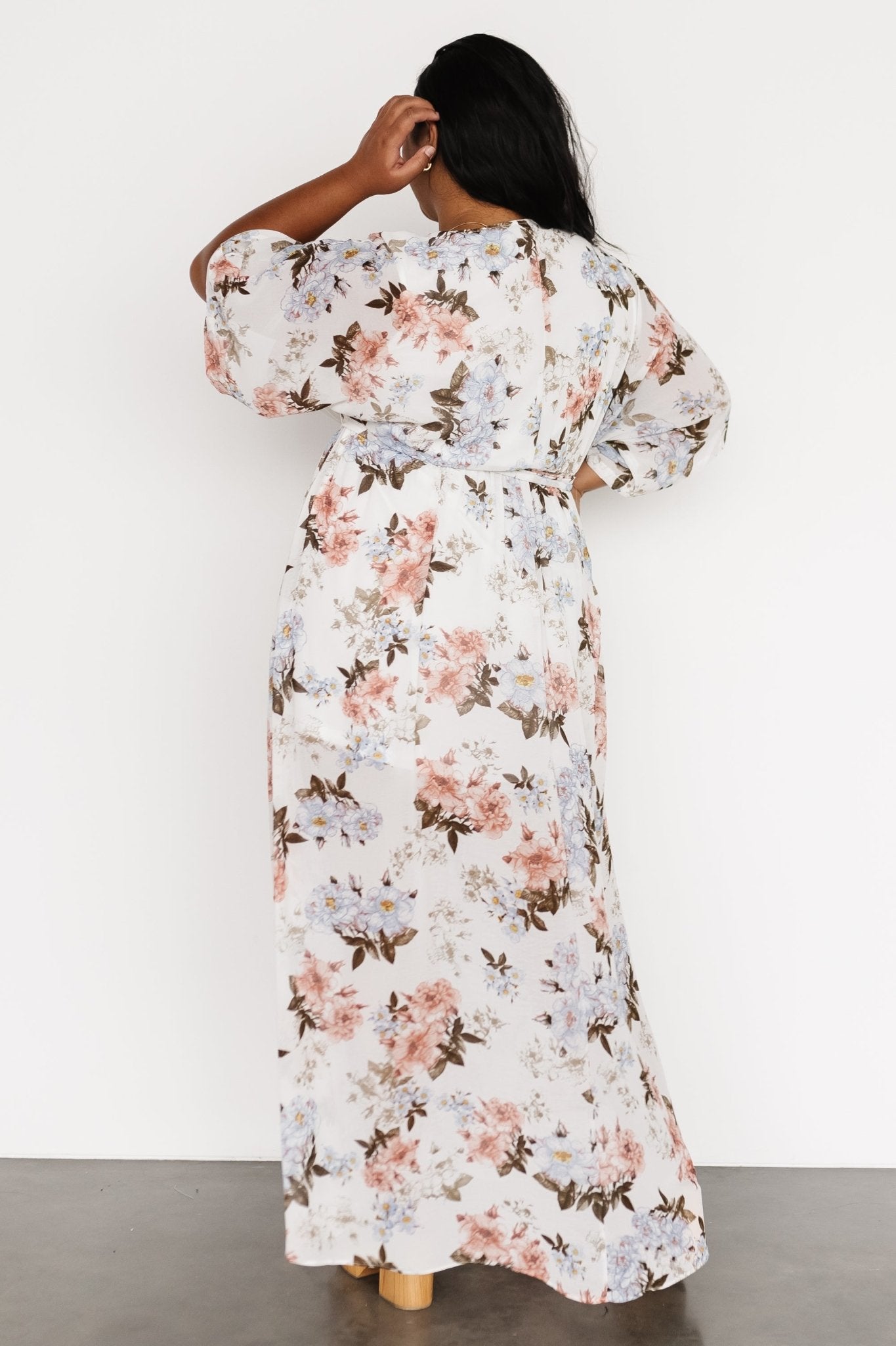 Kia Kimono Maxi Dress | White Floral