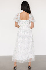 Kiera Ruffle Dress | Off White + Lavender