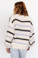 Kimmy Chunky Knit Cardigan | Cream + Lilac