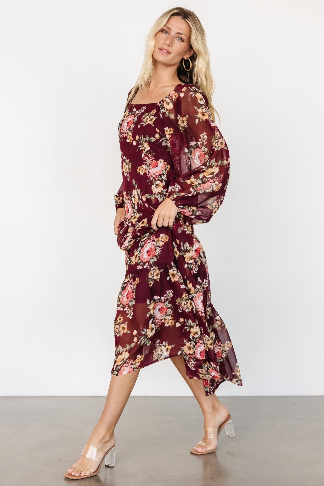 Kristy Maxi Dress | Wine Floral