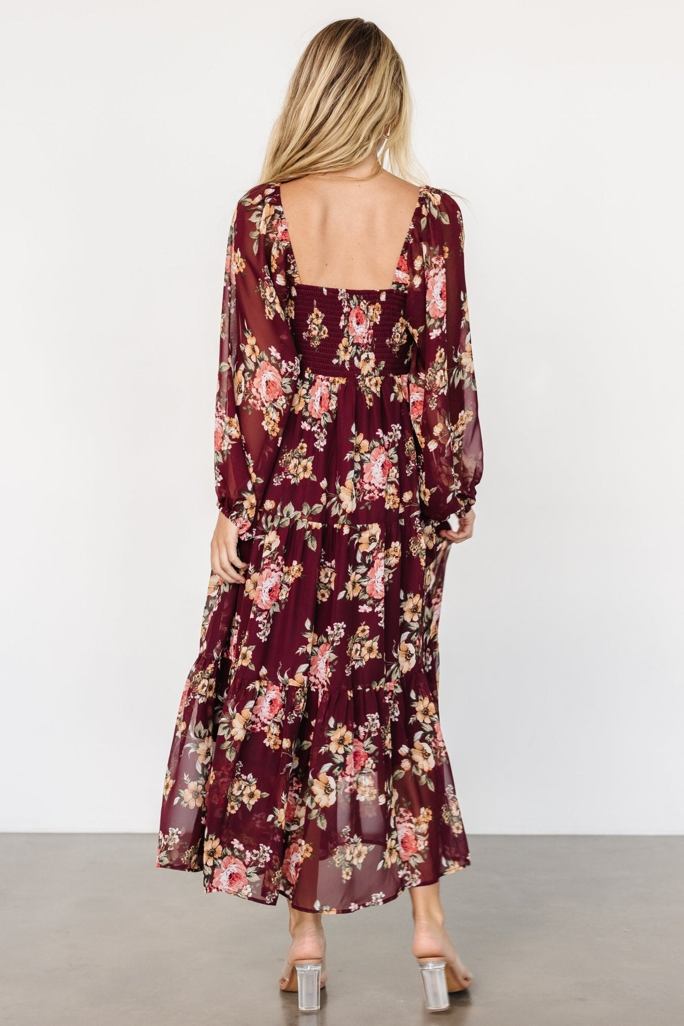 Kristy Maxi Dress | Wine Floral