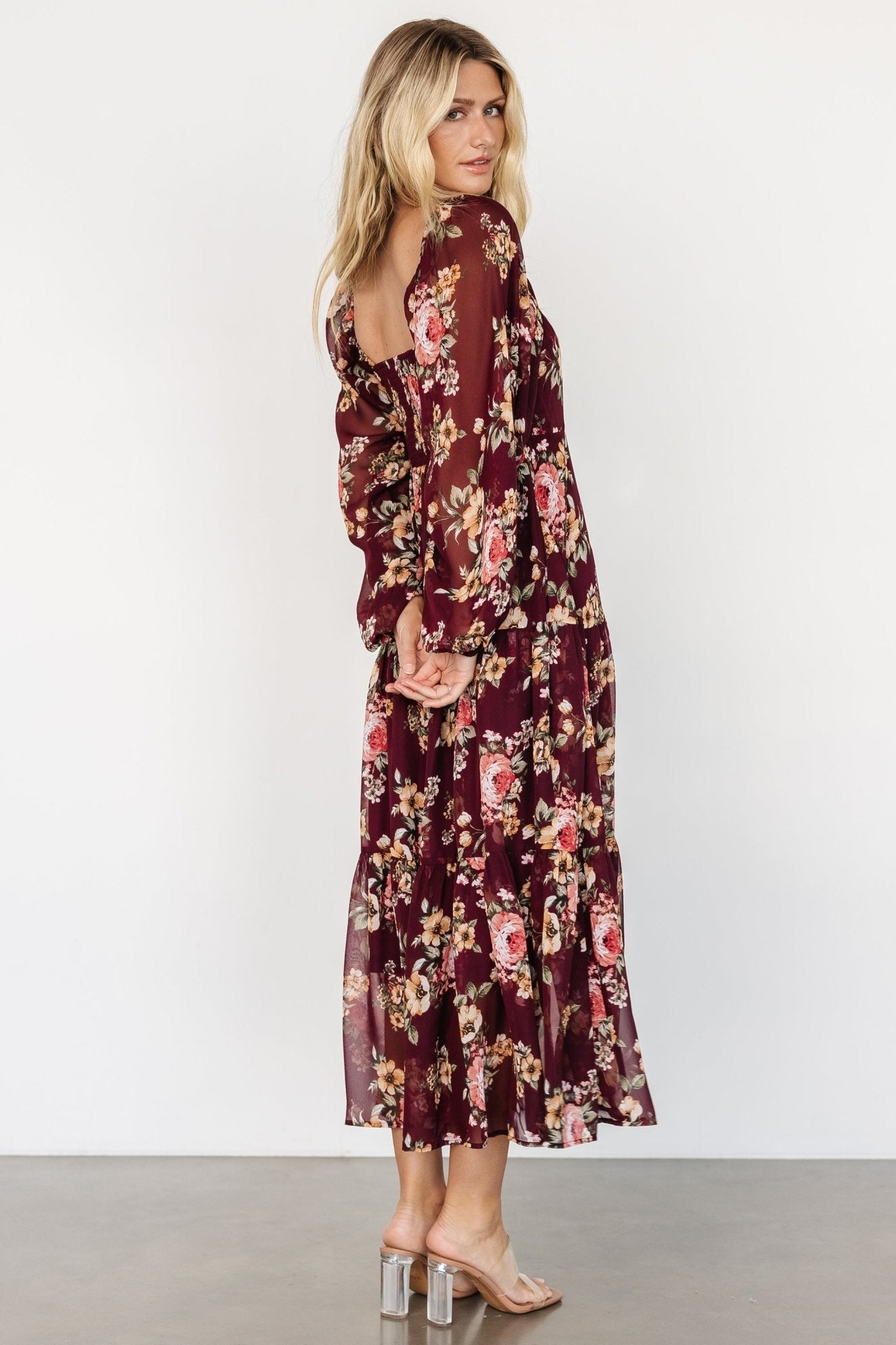 Kristy Maxi Dress | Wine Floral
