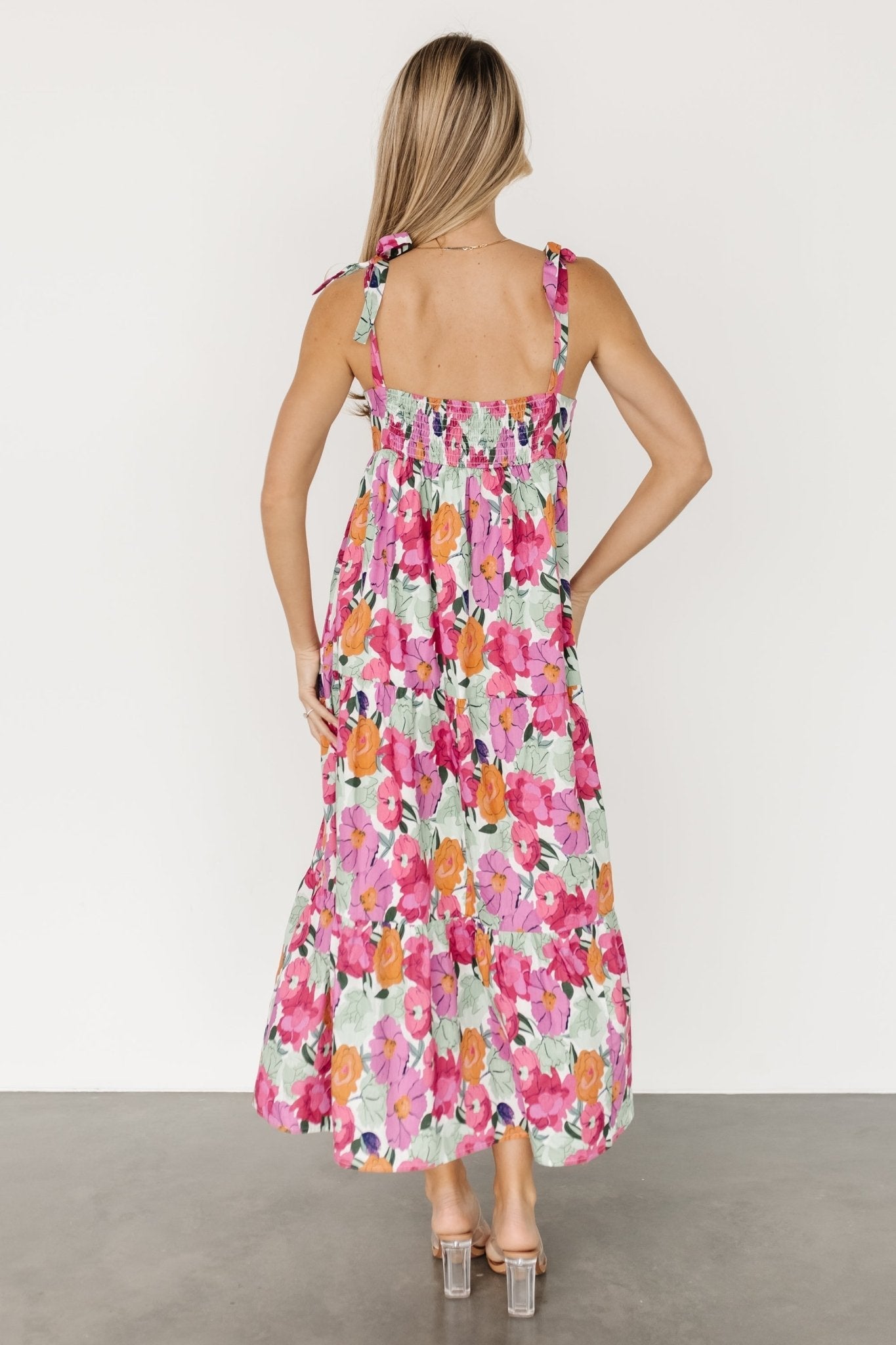 Lakewood Tie Dress | Pink Multi