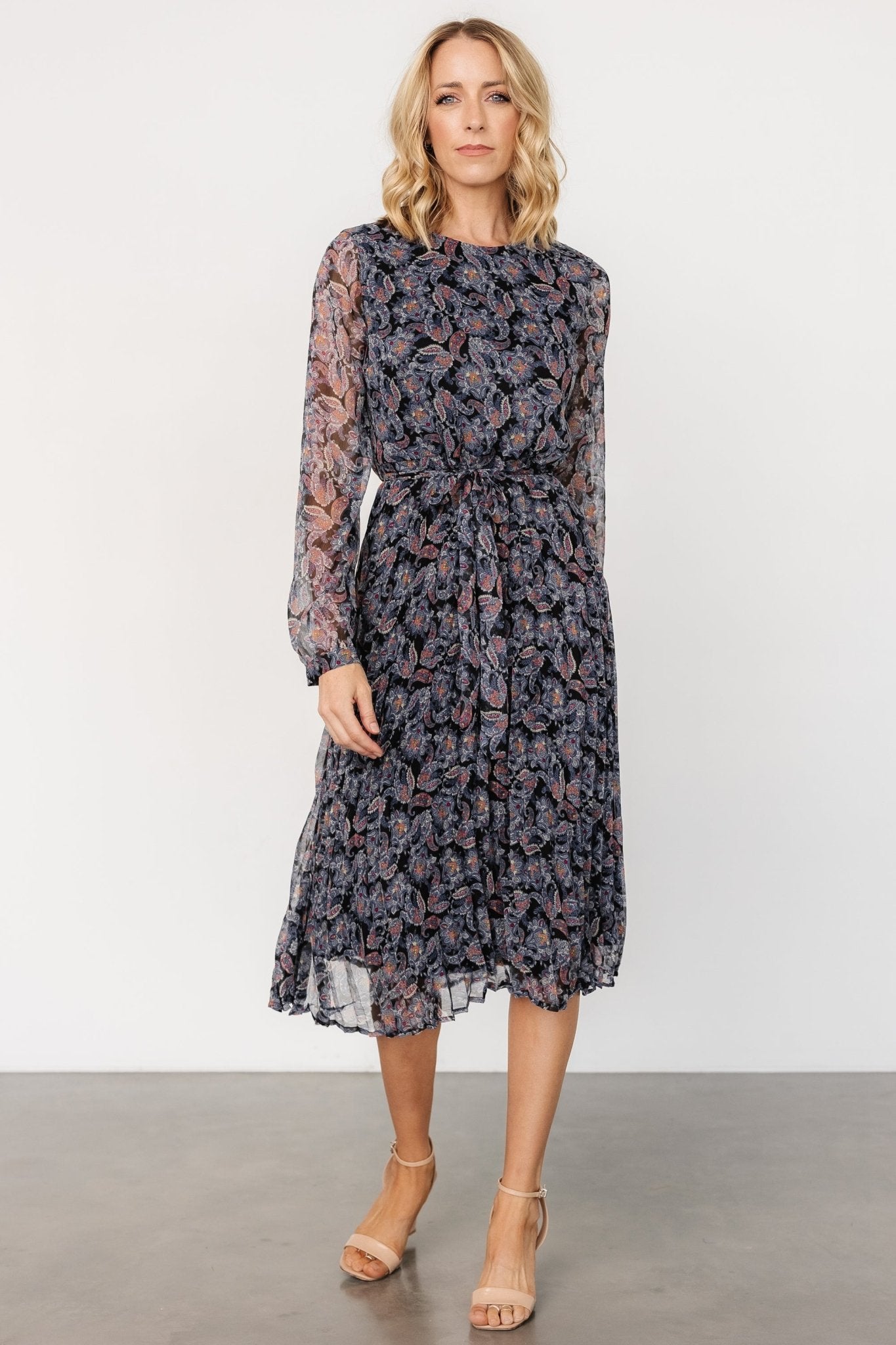 Laurie Midi Dress | Black Print