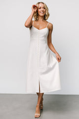 Laya Button Front Dress | Ivory