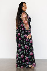 Layla Tulle Maxi Dress | Black Multi
