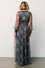 Layla Tulle Maxi Dress | Slate Floral