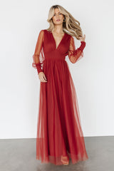 Layla Tulle Maxi Dress | Terracotta