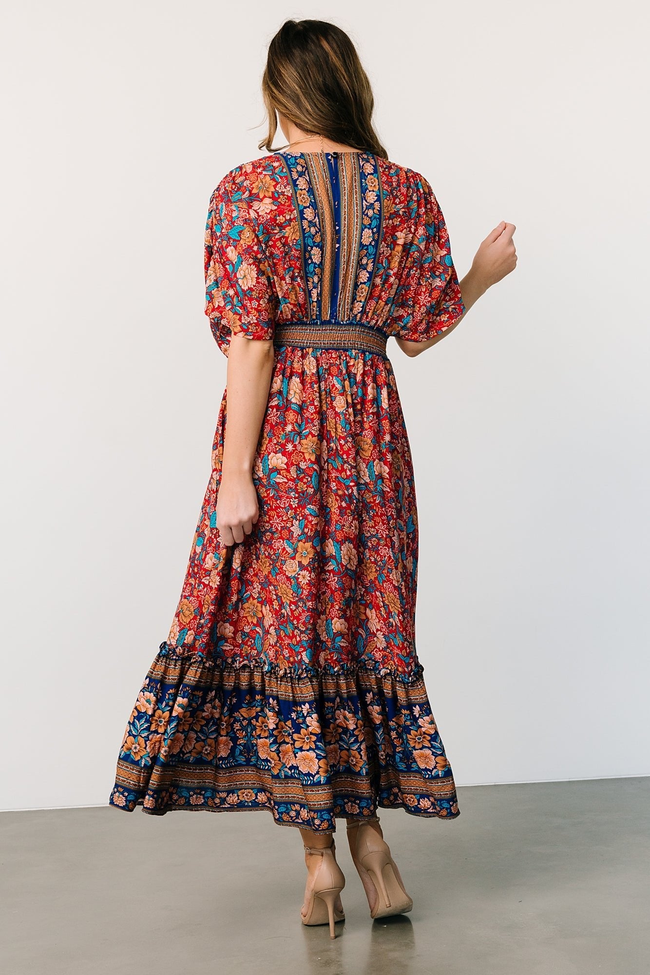 Leeanne Midi Dress | Red Multi Floral