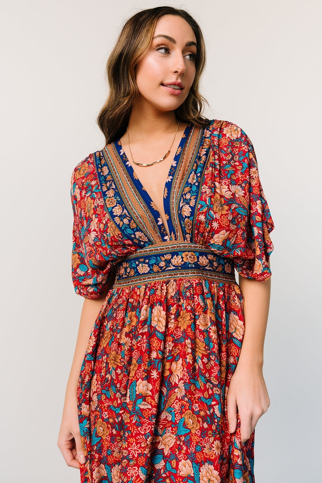 Leeanne Midi Dress | Red Multi Floral