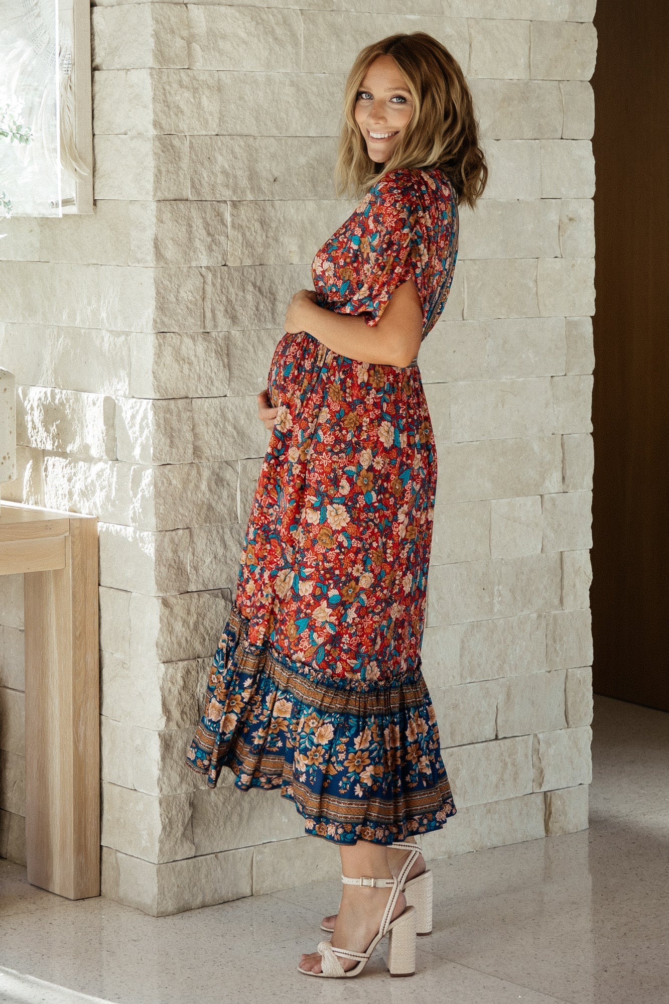 Leeanne Midi Dress | Red Multi Floral