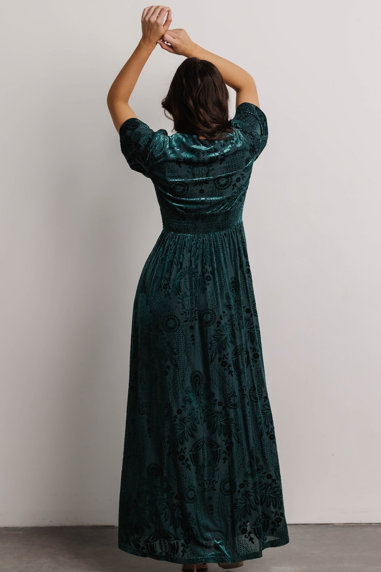 Leslie Velvet Maxi Dress | Emerald