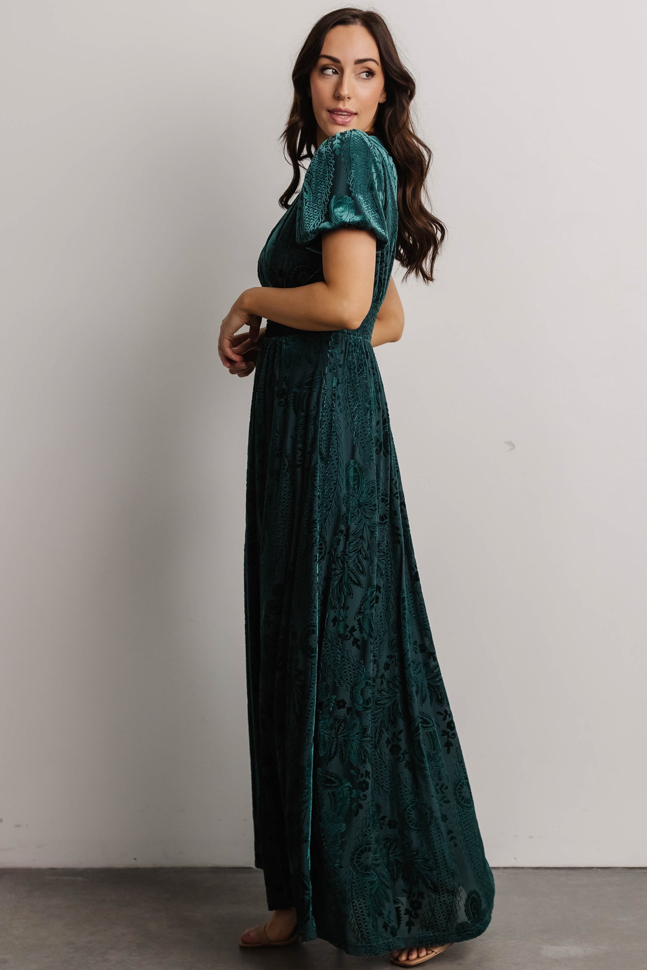 Leslie Velvet Maxi Dress | Emerald