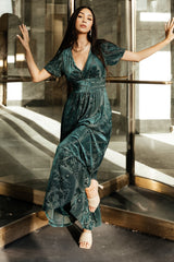 Leslie Velvet Maxi Dress | Emerald