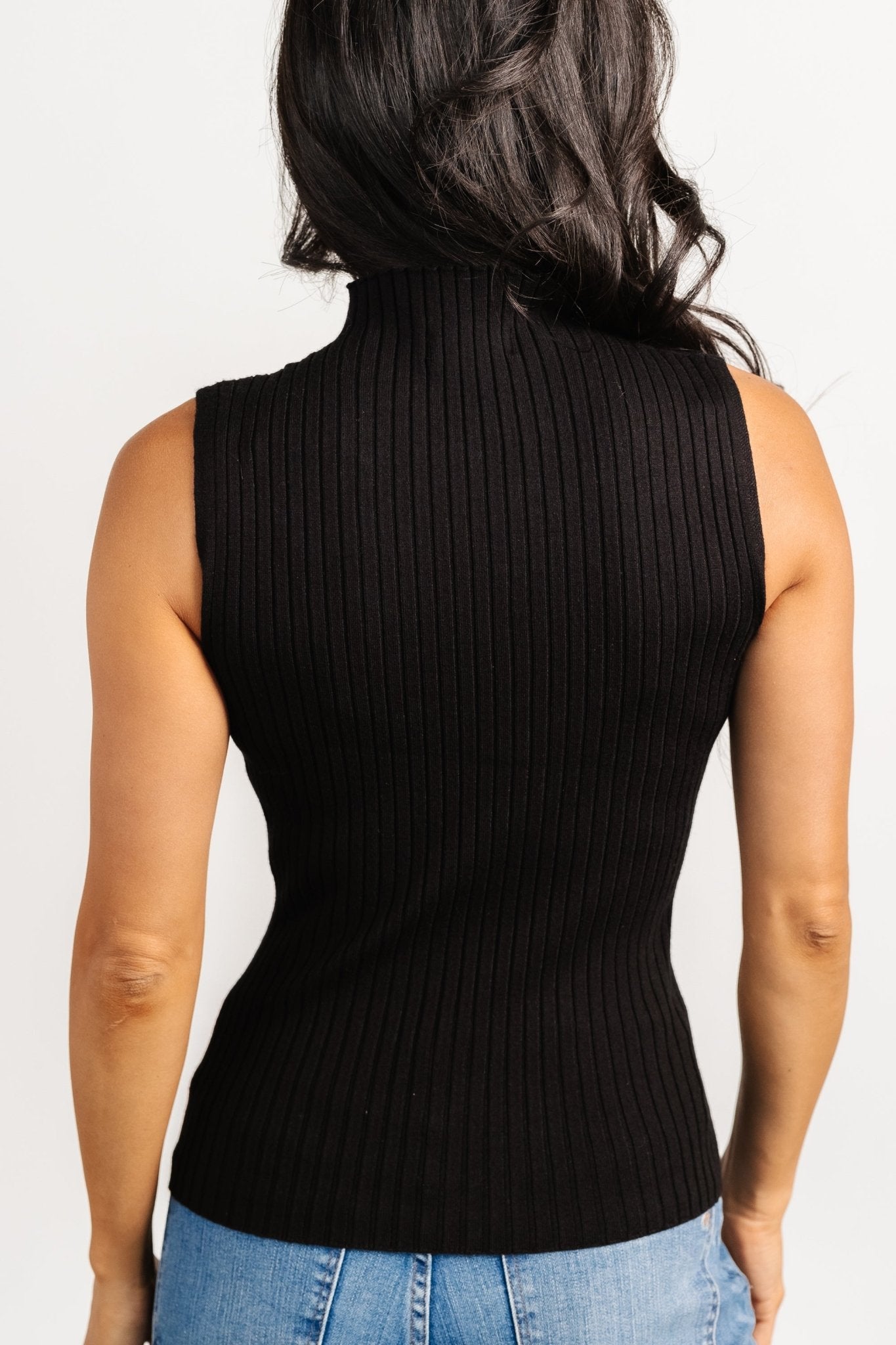 Lia Ribbed Tank Top | Black