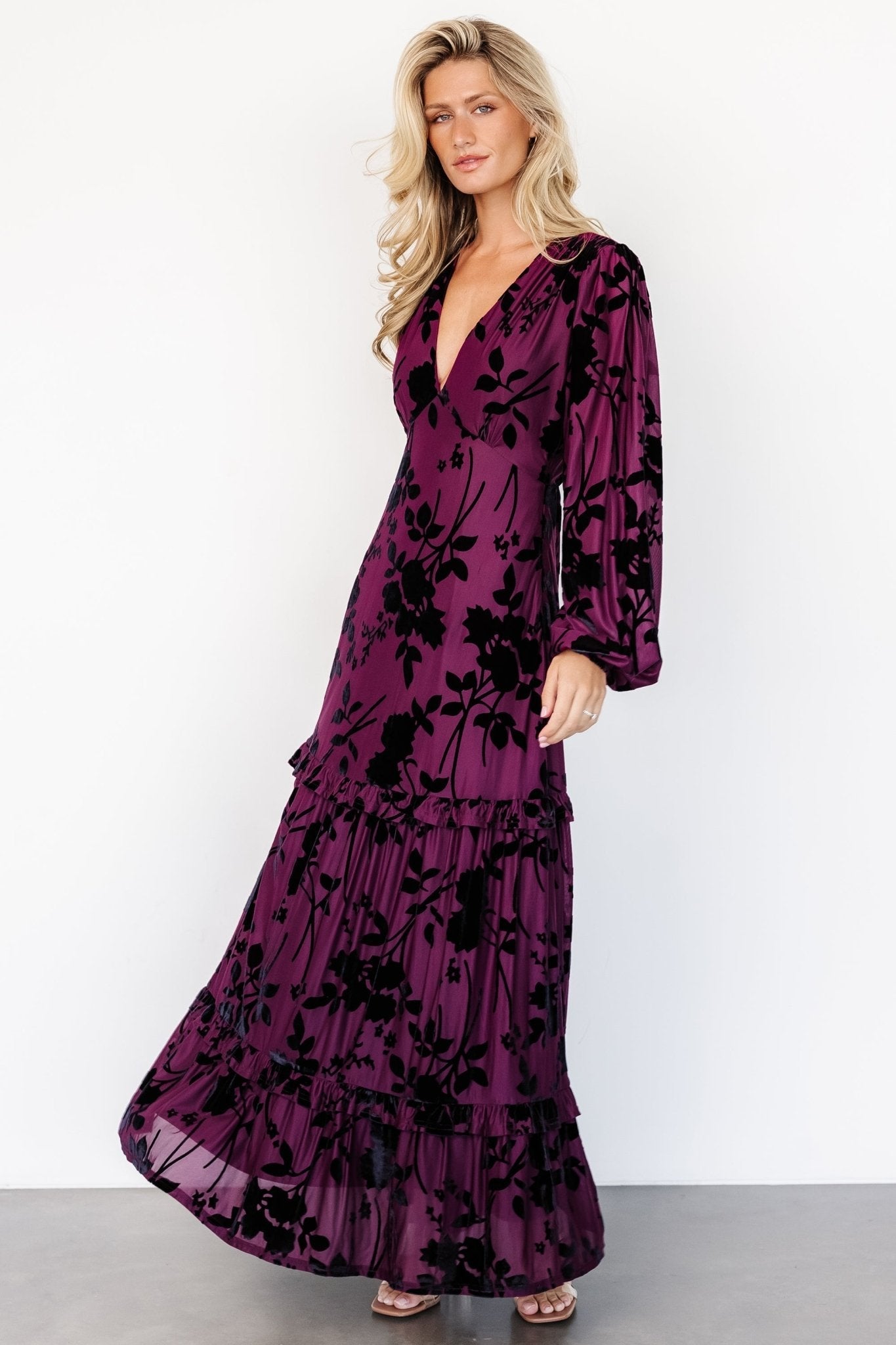 Liana Velvet Embossed Maxi Dress | Mulberry