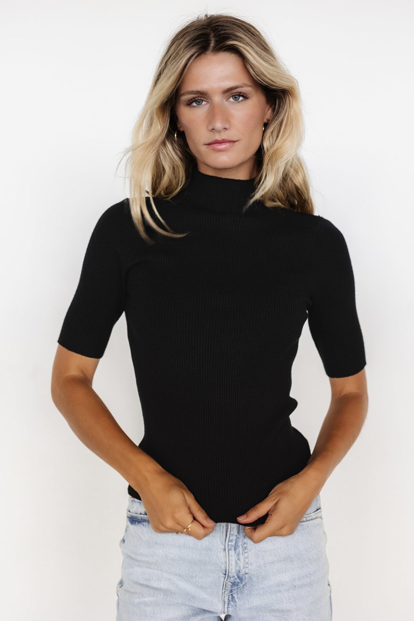 Liel Ribbed Top | Black