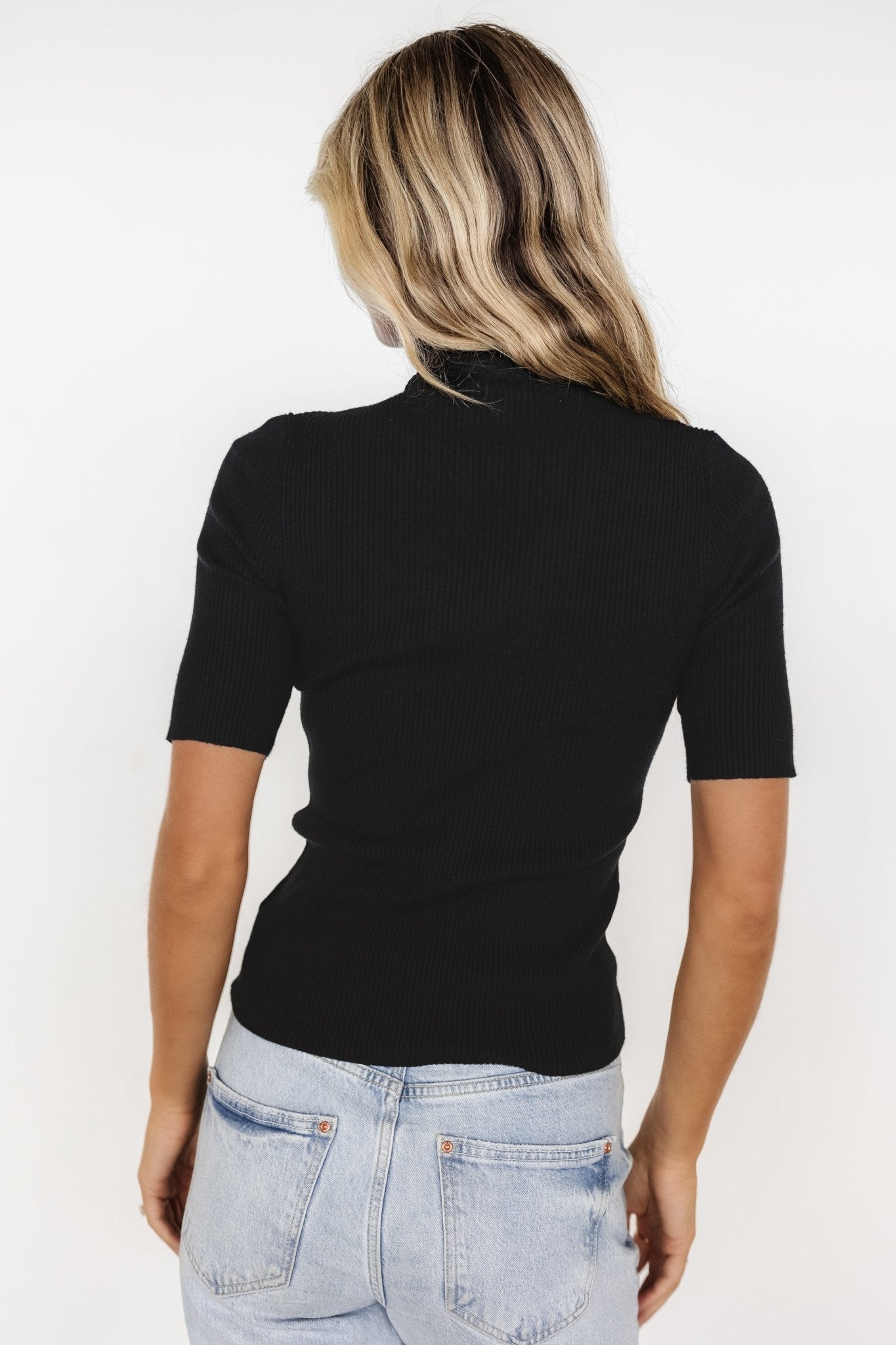 Liel Ribbed Top | Black