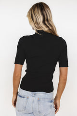 Liel Ribbed Top | Black