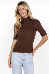 Liel Ribbed Top | Brown