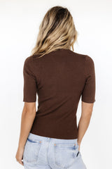 Liel Ribbed Top | Brown