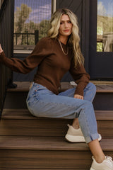 Lilou Rib Knit Sweater | Brown