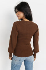 Lilou Rib Knit Sweater | Brown