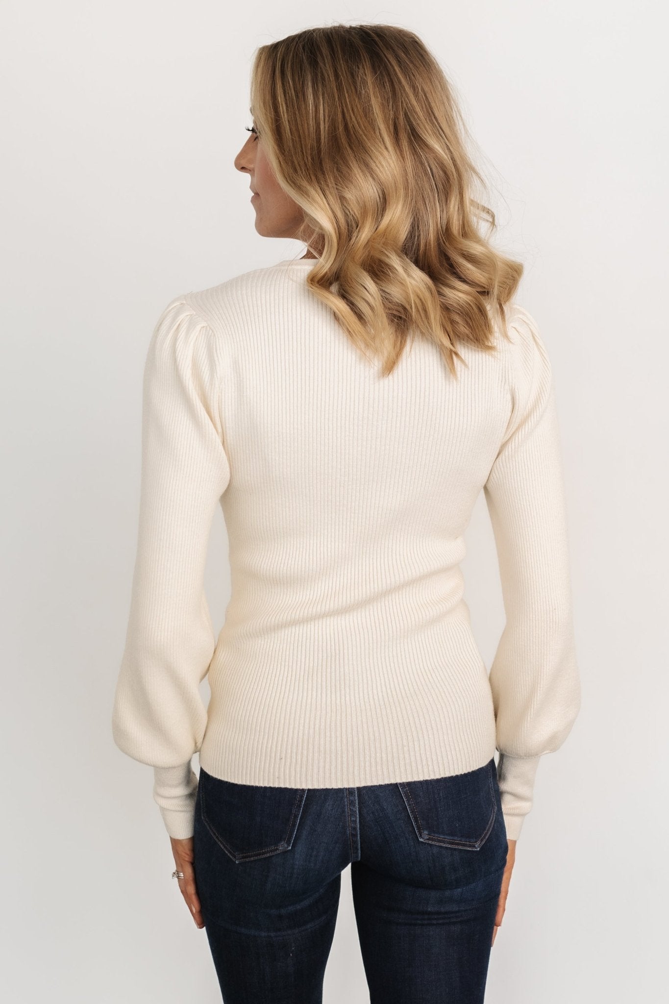 Lilou Rib Knit Sweater | Ivory