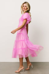 Liv Tulle Midi Dress | Pink