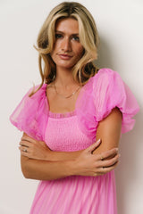 Liv Tulle Midi Dress | Pink