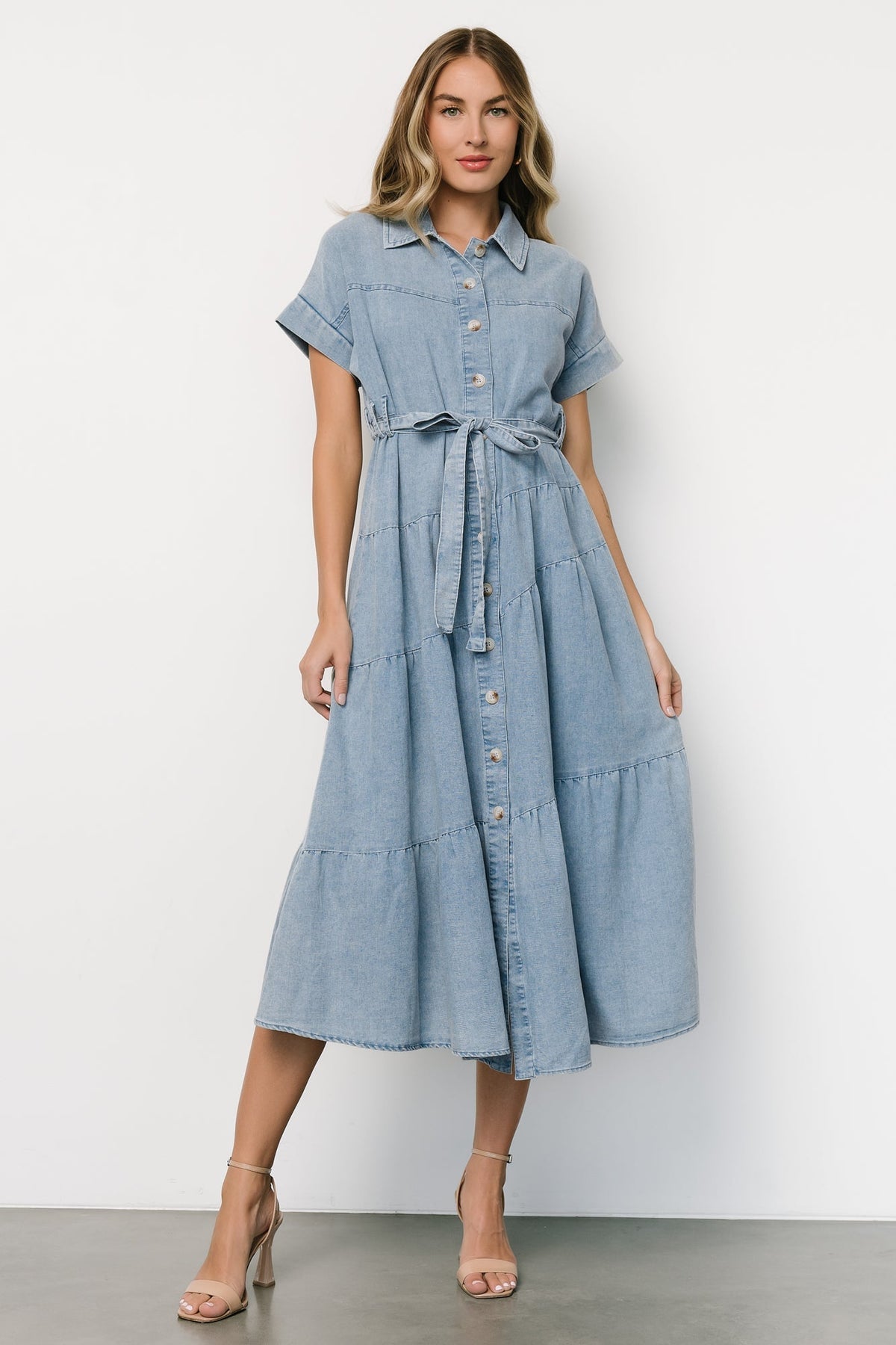 Logan Button Up Dress | Denim