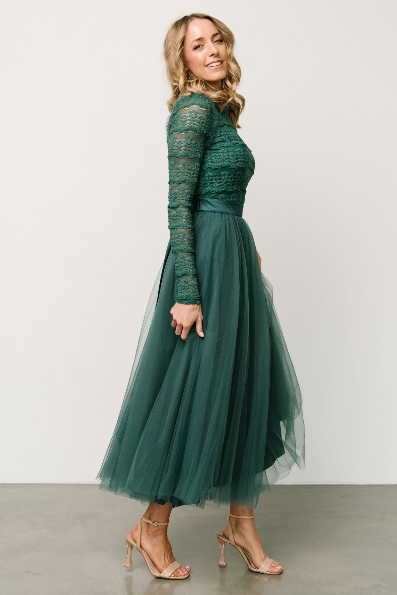 Lonnie Tulle Dress | Emerald